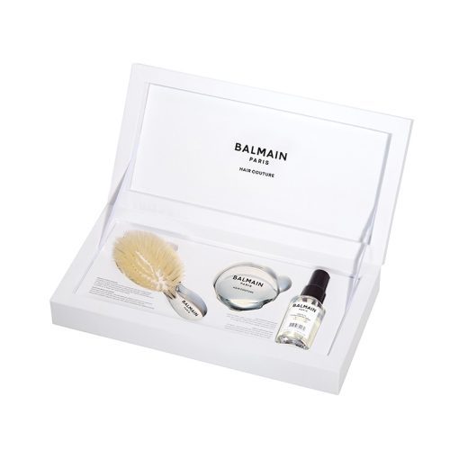 BALMAIN HAIR Ylellinen lahjasetti jokapäiväiseen hiustenhoitoon / Mini Silver Spa Brush & Mirror Set