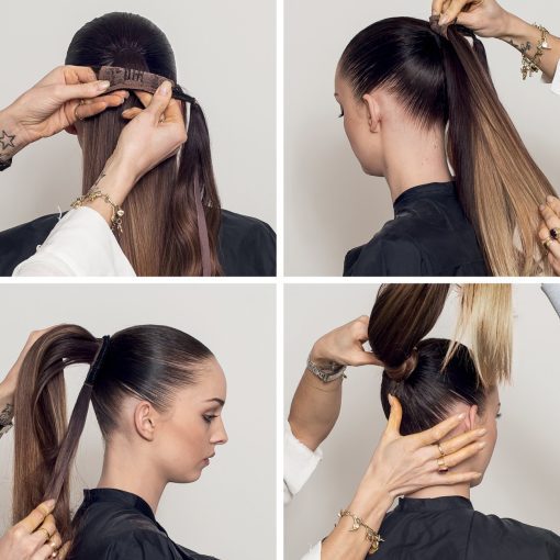 BALMAIN Catwalk Ponytail Memory®Hair Straight 55cm Dip Dye 1 Soft Pink - Image 2