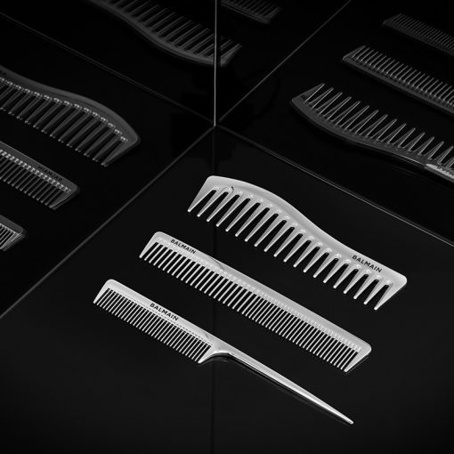 BALMAIN HAIR hopeanvärinen pitkäpyrstöinen kampa / Silver Tail Comb - Image 3
