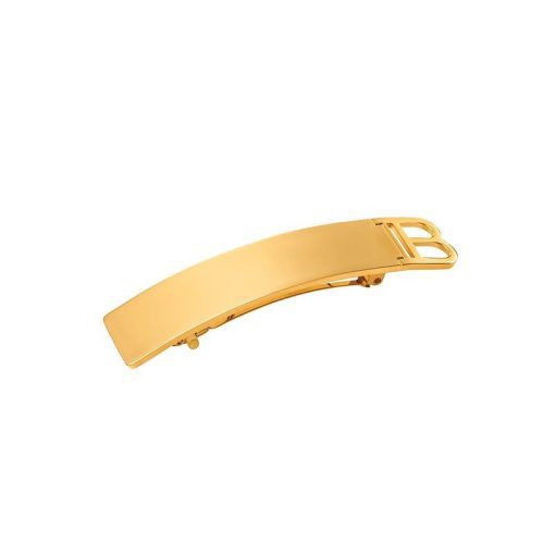 BALMAIN HAIR (18k karaatin kultaa) Ainutlaatuinen käsintehty hiuspinni ikonisella B-logolla / Barrette Gold B-Logo, L