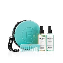 BALMAIN HAIR türkiis kott toodetega ja randmepaelaga / Backstage Session Case Turquoise