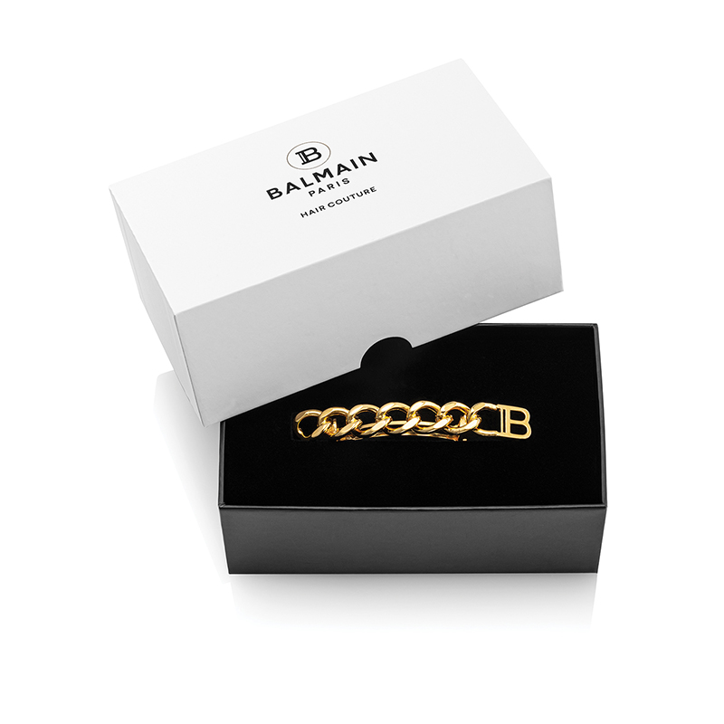 BALMAIN HAIR  Romanttinen yksityiskohta, joka on saanut inspiraationsa ikonisesta pariisilaisesta rakkauden symbolista / Barrette Chain, M (18K kullatud, Limited Edition) - Image 8