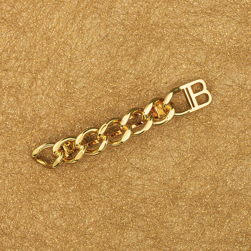 BALMAIN HAIR  Romanttinen yksityiskohta, joka on saanut inspiraationsa ikonisesta pariisilaisesta rakkauden symbolista / Barrette Chain, M (18K kullatud, Limited Edition) - Image 7