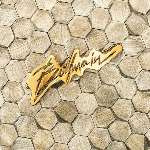BALMAIN HAIR 18K kullaga Signatuur logo, juukseklamber M / Slide Signature Logo 18K Gold, M - Image 4