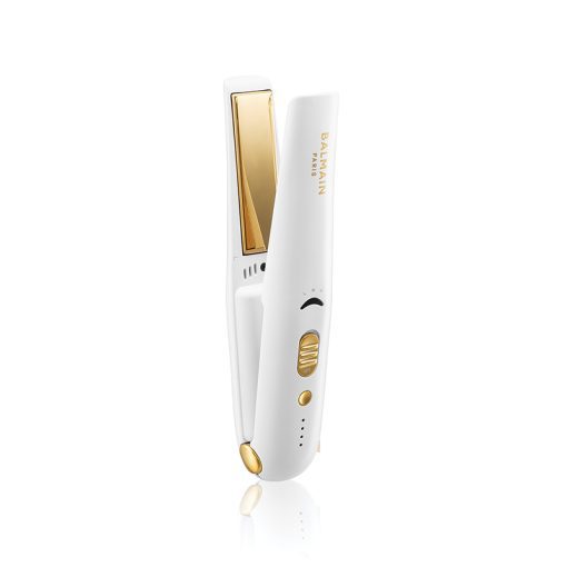 BALMAIN HAIR -johdoton titaanisuoristusrauta, valkokulta / Titanium Cordless Straightener Gold & White - Image 2