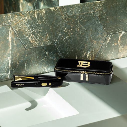 BALMAIN HAIR -johdoton titaanisuoristusrauta mustakultainen / Titanium Cordless Straightener Gold & Black - Image 5
