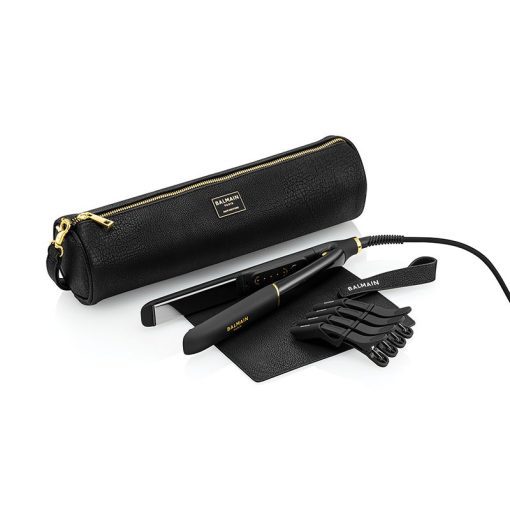 BALMAIN HAIR -ammattimainen suoristusrauta, titaanilevyt, kulta ja musta / Professional Straightener Titanium Floating Plates Gold & Black - Image 2