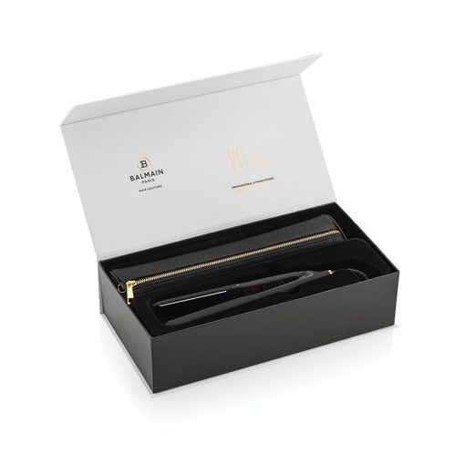 BALMAIN HAIR -ammattimainen suoristusrauta, titaanilevyt, kulta ja musta / Professional Straightener Titanium Floating Plates Gold & Black - Image 4