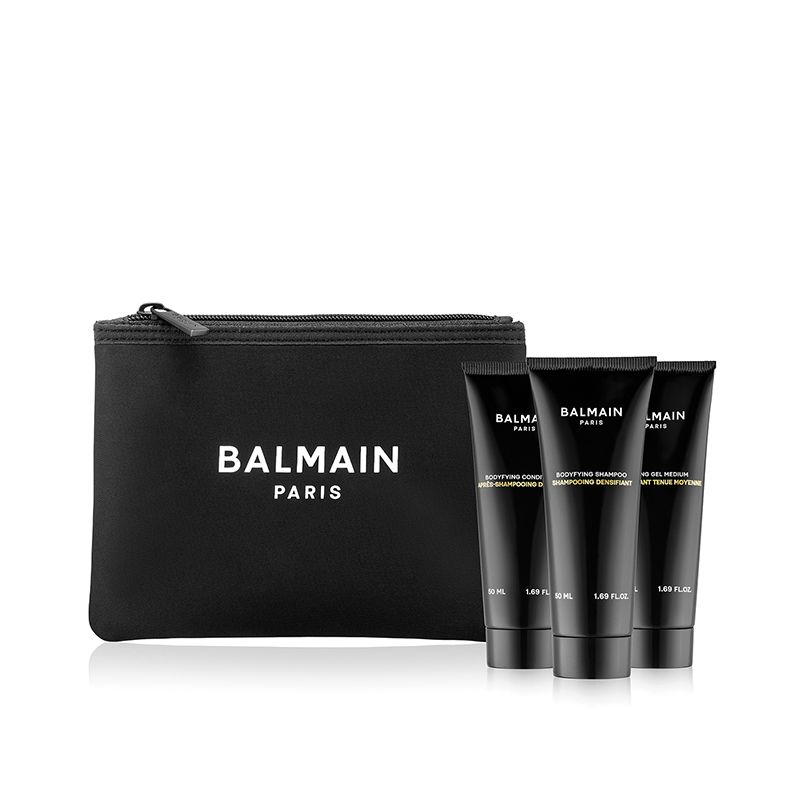BALMAIN HAIR hiusten tuuhentamiseen tarkoitettu matkasetti miehille / Homme Hair Care Travel Giftset Black