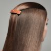 BALMAIN HAIR  Ajaton hiuspinni aitoa nahkaa ja 18 karaatin kullattuja yksityiskohtia / Riviera Barrette Cognac, L - Image 3