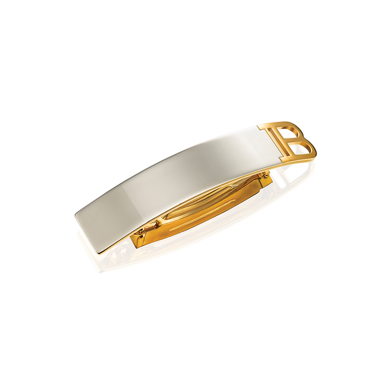 BALMAIN HAIR (18 karaatin kullatuilla yksityiskohdilla) Eleganssia ja kestävyyttä modernissa hopeisessa sävyssä / Barrette Silver & Gold, M