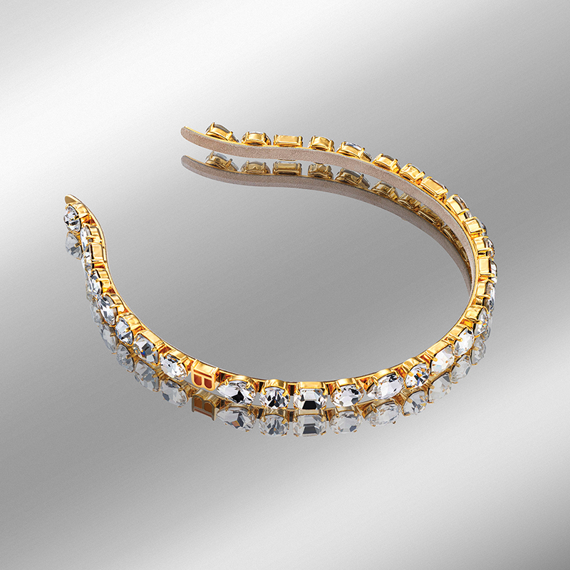BALMAIN HAIR 18K kultainen pääpanta Swarovski®-kristalleilla / Swarovski Crystal Éclat Headband, Gold - Image 2