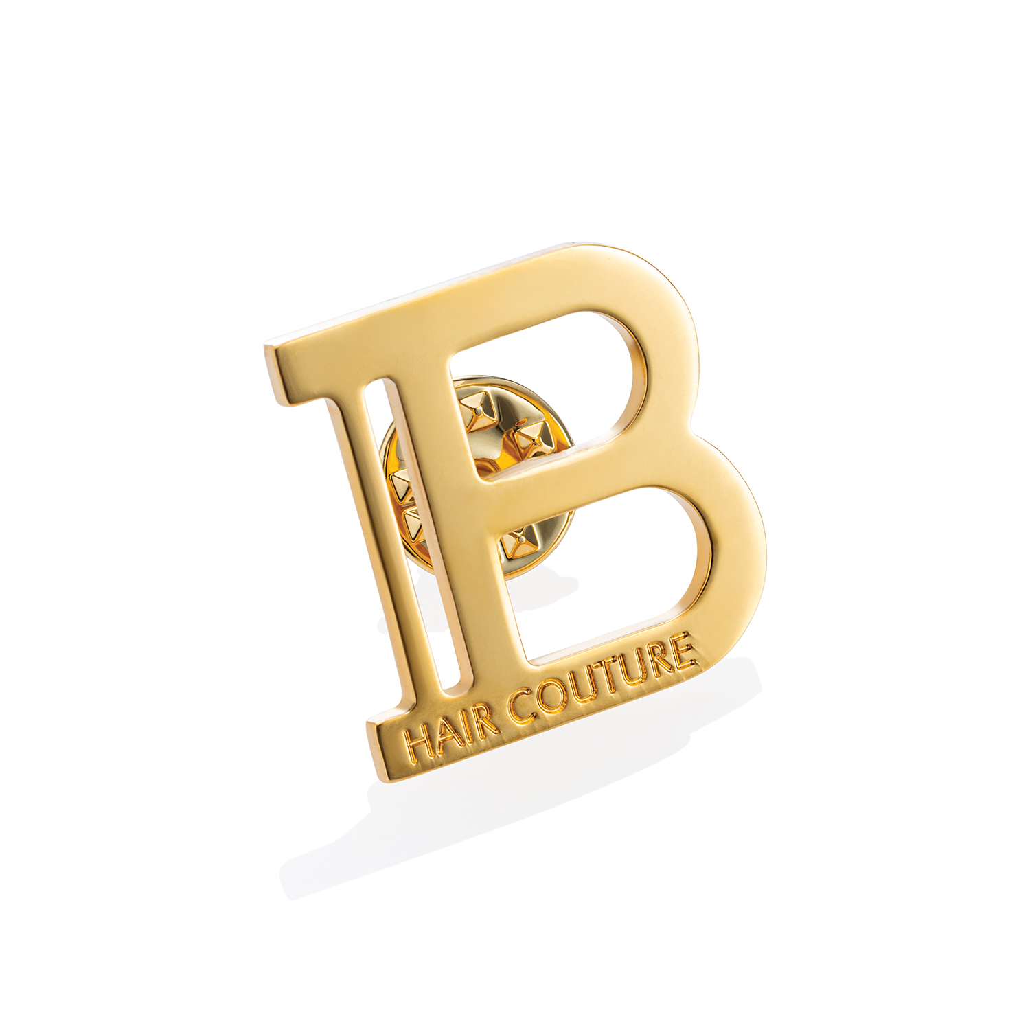 BALMAIN HAIR 18K karaatin kullattu nimikkomerkki / 18K gold plated signature brooch