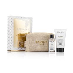 BALMAIN HAIR raffia materjalist kosmeetikakott / Raffia Cosmetic Bag with 2 products