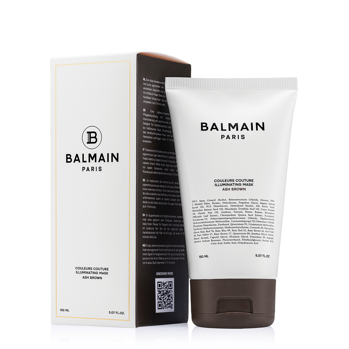 BALMAIN HAIR Kirkastava naamio: TUHKANRUSKEA / Illuminating ASH Brown Hair Mask 150ml