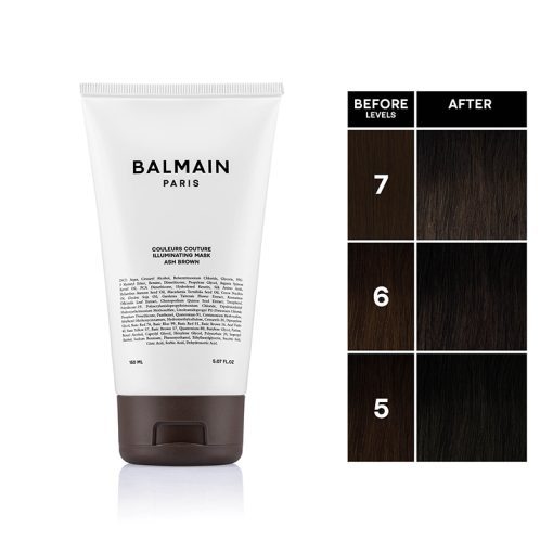 BALMAIN HAIR Kirkastava naamio: TUHKANRUSKEA / Illuminating ASH Brown Hair Mask 150ml - Image 2