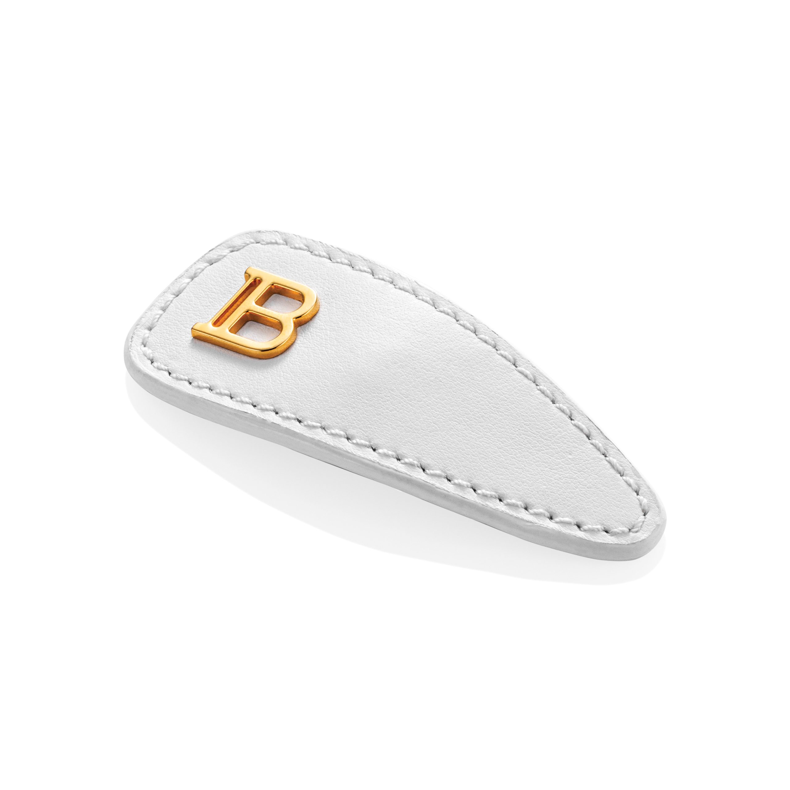 BALMAIN HAIR nahkainen hiuspinni valkoinen / Printemps Leather Snap Hair Clip White