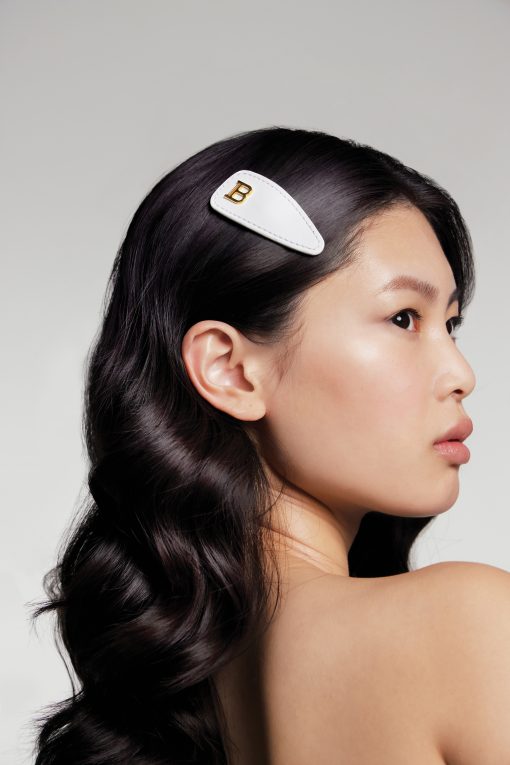 BALMAIN HAIR nahkainen hiuspinni valkoinen / Printemps Leather Snap Hair Clip White - Image 4