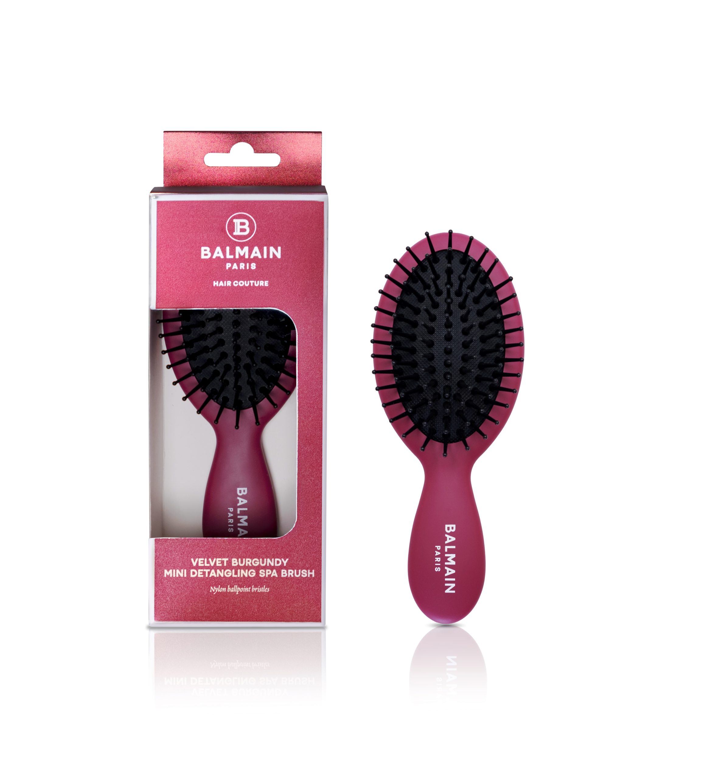 BALMAIN HAIR pörröisyyttä ehkäisevä hiusharja burgundi mini / Detangling Brush Burgundi mini