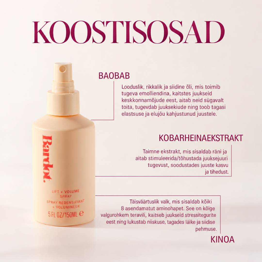 BARDOT Lift & Volume Spray / Tuuheutta ja volyymia antava hiussuhke 150ml - Image 4